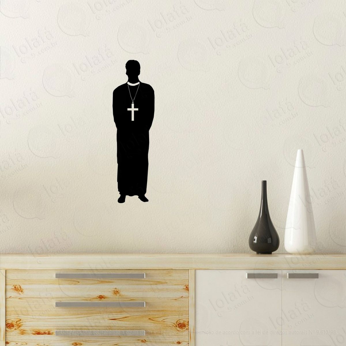 padre adesivo de parede decorativo para casa, quarto, sala e vidro - mod:88