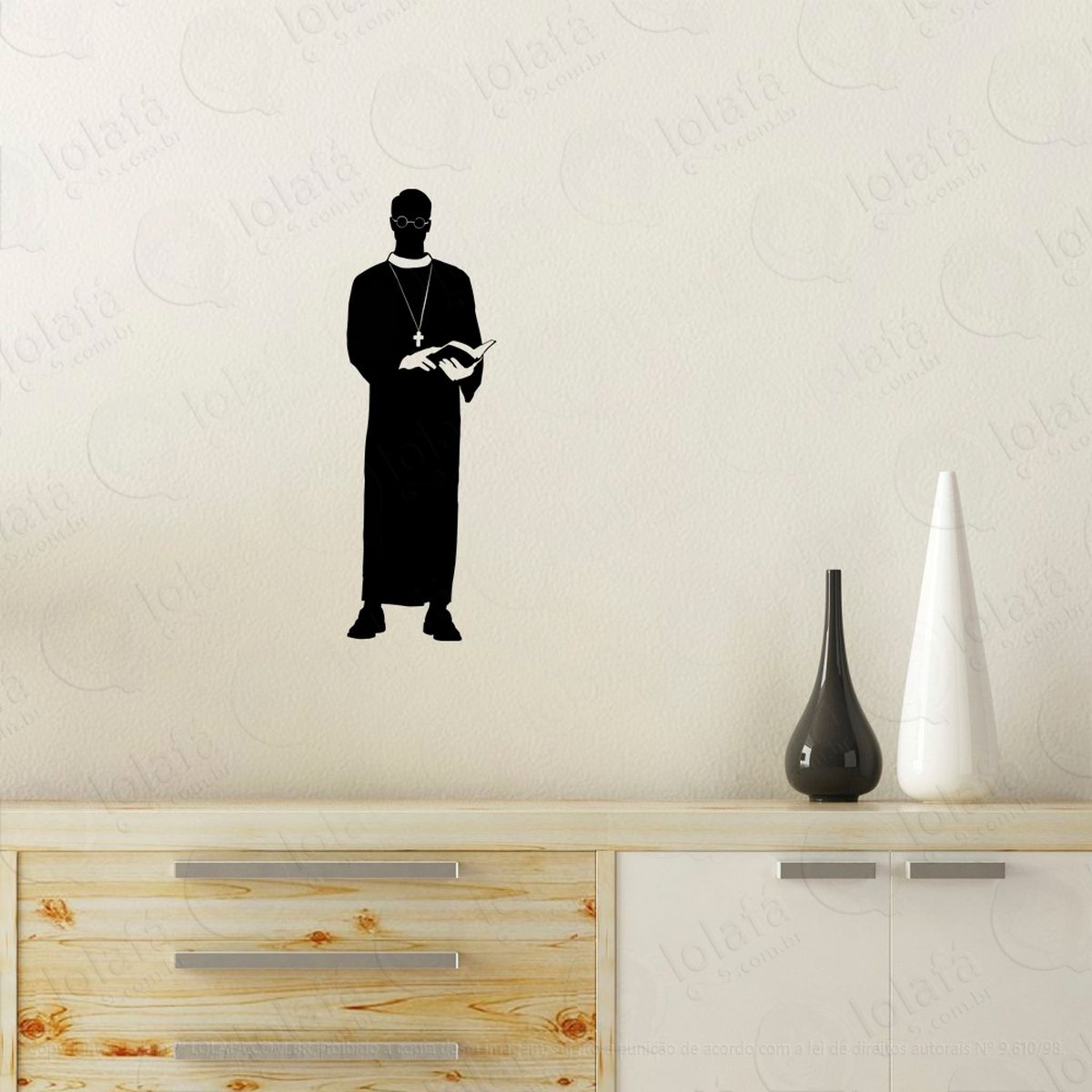 padre adesivo de parede decorativo para casa, quarto, sala e vidro - mod:89