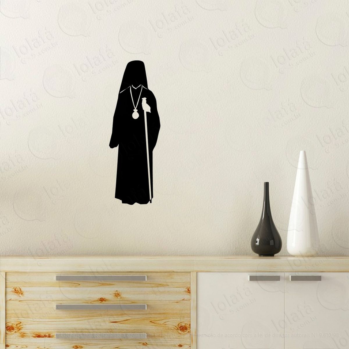 freira adesivo de parede decorativo para casa, quarto, sala e vidro - mod:92