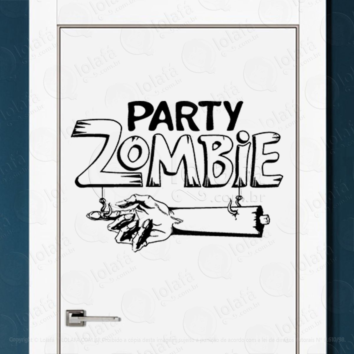 zombie adesivo de parede para quarto, porta e vidro - mod:18