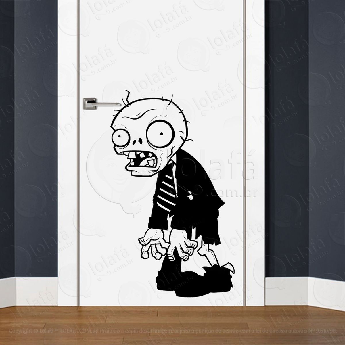 zombie adesivo de parede para quarto, porta e vidro - mod:86